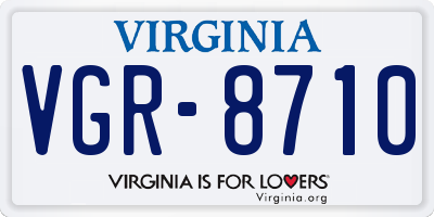 VA license plate VGR8710