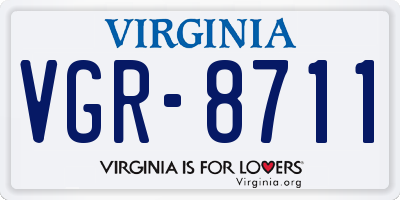 VA license plate VGR8711