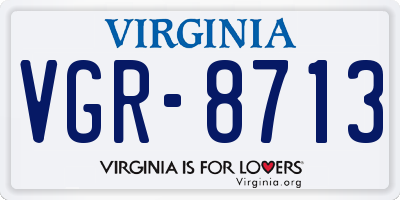 VA license plate VGR8713
