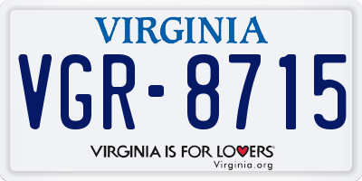 VA license plate VGR8715