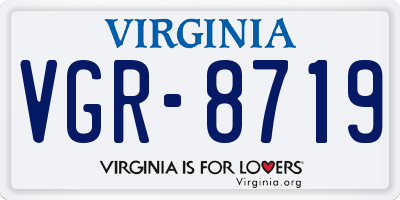 VA license plate VGR8719