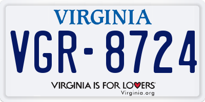 VA license plate VGR8724