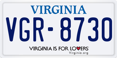 VA license plate VGR8730