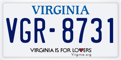 VA license plate VGR8731