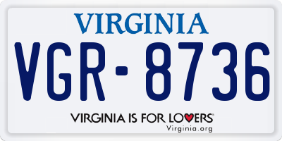 VA license plate VGR8736