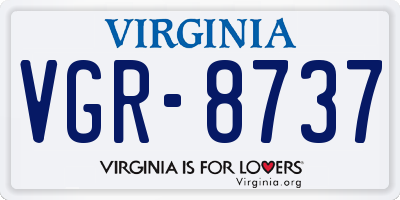 VA license plate VGR8737