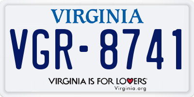 VA license plate VGR8741