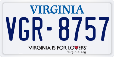 VA license plate VGR8757