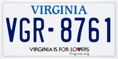 VA license plate VGR8761