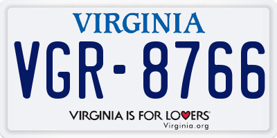 VA license plate VGR8766