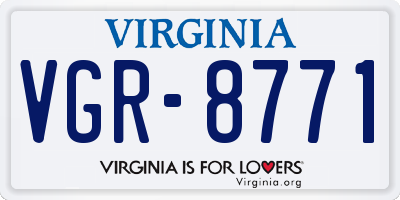 VA license plate VGR8771