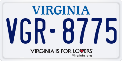 VA license plate VGR8775