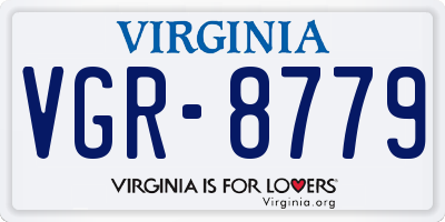 VA license plate VGR8779