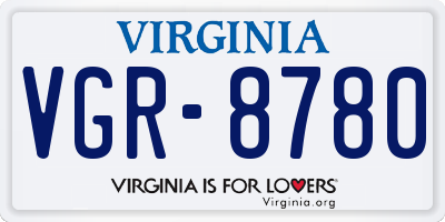 VA license plate VGR8780