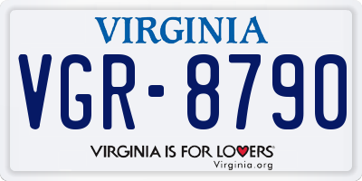 VA license plate VGR8790