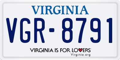 VA license plate VGR8791