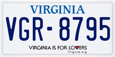 VA license plate VGR8795