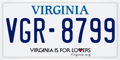 VA license plate VGR8799