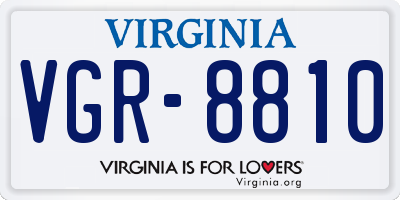 VA license plate VGR8810