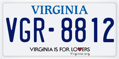 VA license plate VGR8812
