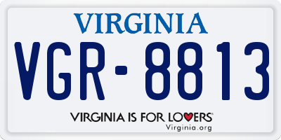 VA license plate VGR8813