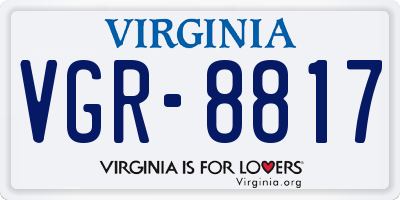 VA license plate VGR8817