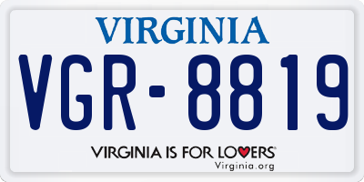VA license plate VGR8819