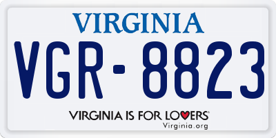 VA license plate VGR8823