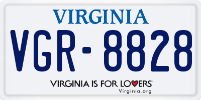 VA license plate VGR8828