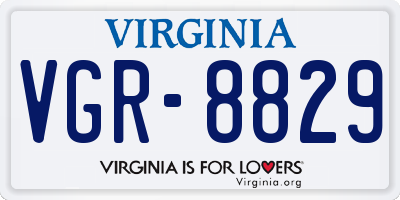 VA license plate VGR8829