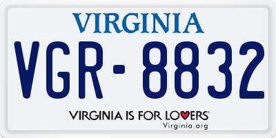 VA license plate VGR8832