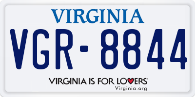 VA license plate VGR8844