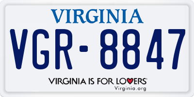 VA license plate VGR8847