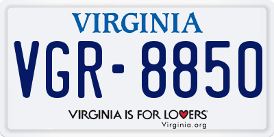 VA license plate VGR8850