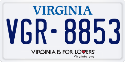 VA license plate VGR8853