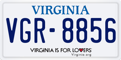 VA license plate VGR8856