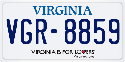 VA license plate VGR8859