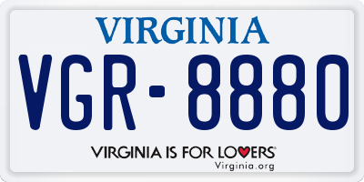 VA license plate VGR8880