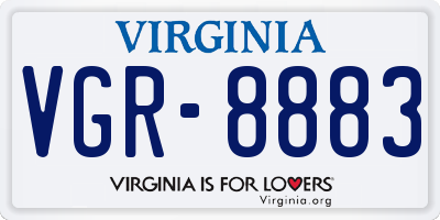 VA license plate VGR8883