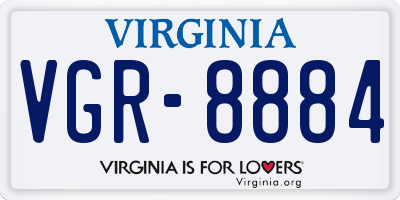 VA license plate VGR8884