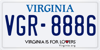 VA license plate VGR8886