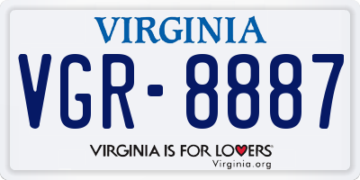 VA license plate VGR8887