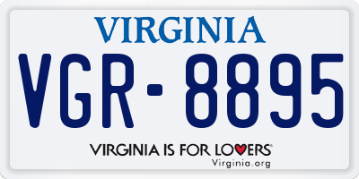 VA license plate VGR8895
