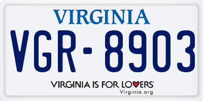VA license plate VGR8903