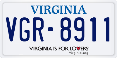 VA license plate VGR8911