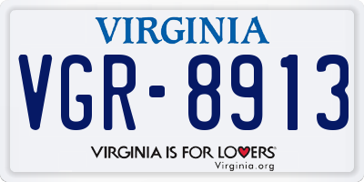 VA license plate VGR8913