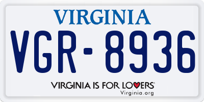 VA license plate VGR8936