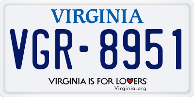 VA license plate VGR8951