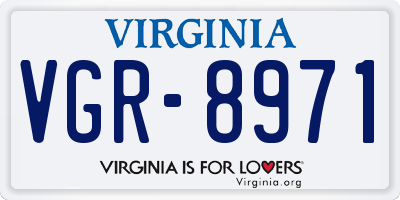 VA license plate VGR8971