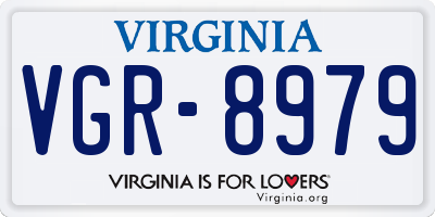 VA license plate VGR8979